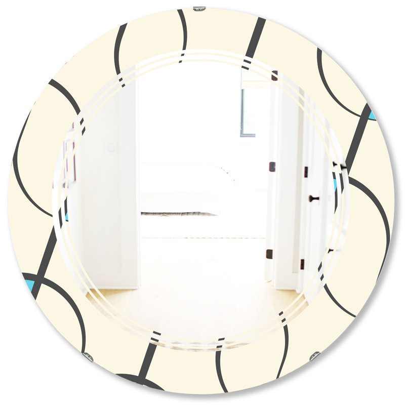 Miroir mural sans cadre moderne à motif abstrait triple c, 23,6 po x 23,6 po