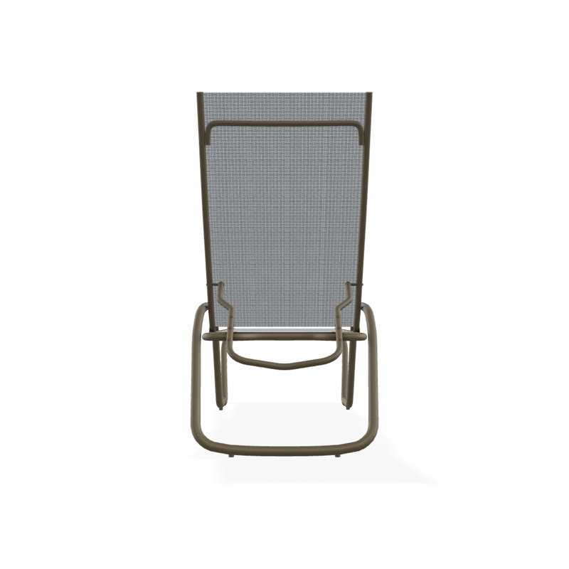 Outdoor Rust-Resistant Metal Chaise Lounge, Textured Beachwood, Boulder