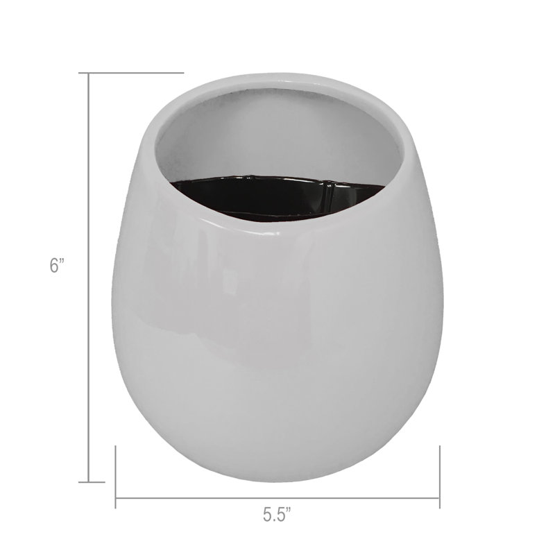 Jardinière murale Hilaria, H 6,5 po x l 5,5 po x P 5 po, Blanc lustré