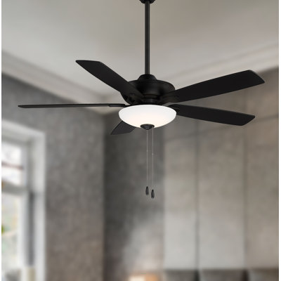 52" 5 - Blade LED Standard Ceiling Fan with Pull Chain and Light Kit Included