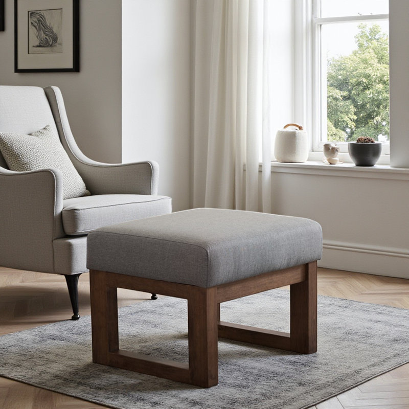 Tabouret avec repose-pieds Osprey, Polyester gris
