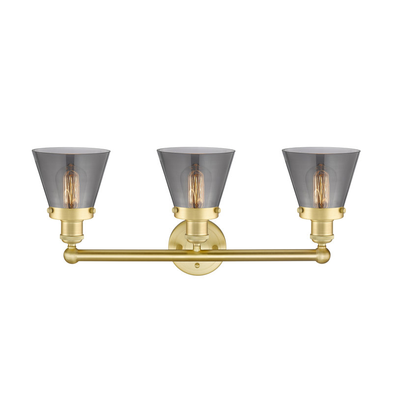 Annamary 3 - Light Dimmable Vanity Light, Plated Smoke, Satin Gold