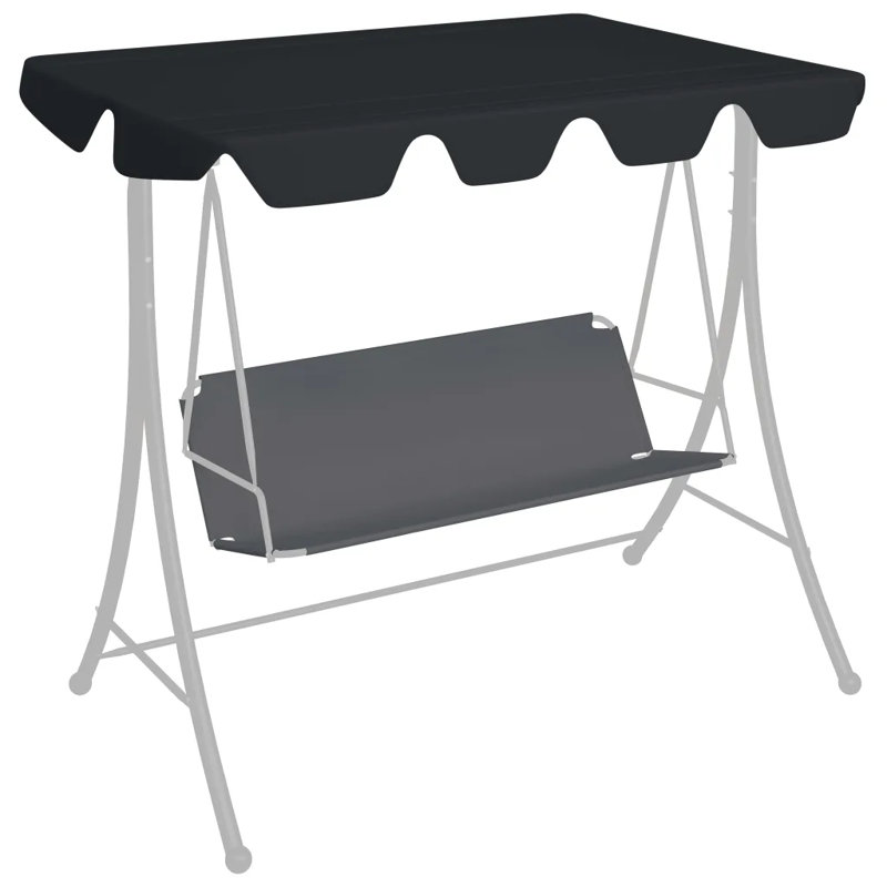 Replacement Replacement Canopy for Garden Swing Black 188/168x145/110 cm