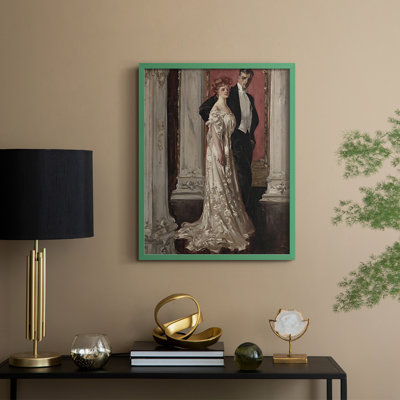 Vintage Portrait Print XCIII Framed Print - Solid Wood