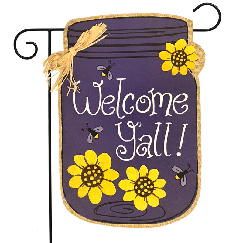 Drapeau de jardin Welcome Y'all Jar