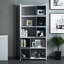 Bibliothèque moderne blanche et bleue, 31,5 po x 67,0 po x 8,7 po | 100% panneau de particules enduit de mélamine, épaisseur: 0,7 pouce | Nombreuses tablettes, conception à fixation murale | Solution de rangement élégante pour la maison ou le bureau-161360702