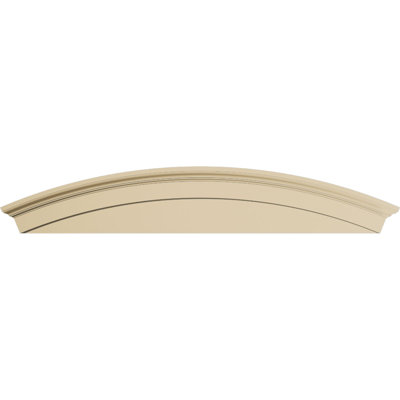 76"W x 14"H x 3"P Arched Signature Urethane Pediment, Primed Tan