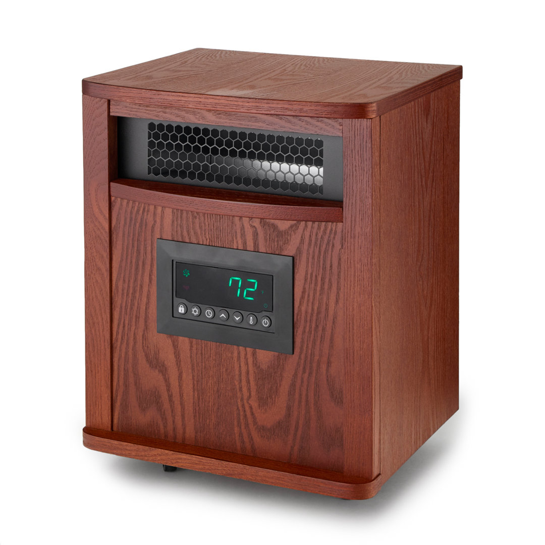 LifeSmart LifePro 6 Element 1500W Infrared Quartz Indoor Space Heater, Brown Lifesmart
