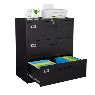 Karanfila 35.43'' Wide 3 -Drawer Steel File Cabinet