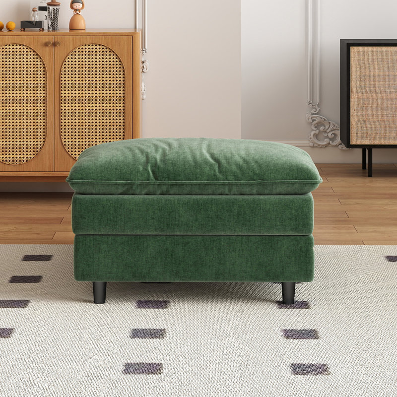 Repose-pieds rembourré en chenille pour canapé modulaire modulaire Chenille, Vert