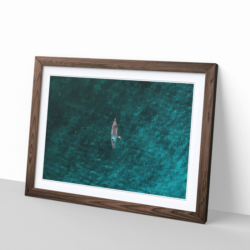 High Above the Boat - Picture Frame Painting Print, 24cm H x 33cm W x 2cm D, Walnut Framed