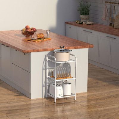 Industrial 3Tier Storage Shelf  Adjustable  Durable Organizer For Office Kitchen Bathroom