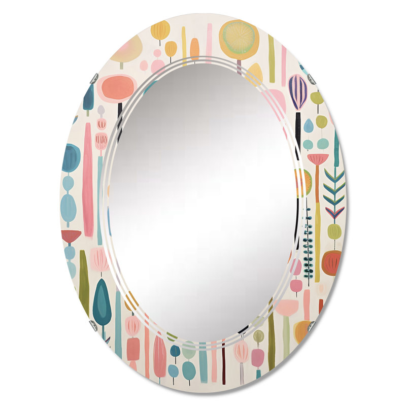 Cas - Miroir mural Mid-Century ovale, 30 po x 20 po