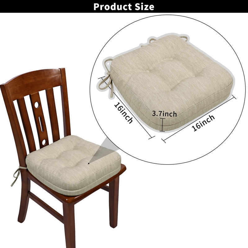 Indoor Chair Cushions For Dining Chairs (Set Of 2）, Beige