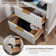 Hardester Vintage 2 - Drawer Nightstand with Charging Station, Bedside Table with Open Shelf