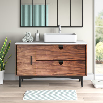 Antonina 47.24'' Single Bathroom Vanity with Quartz Top