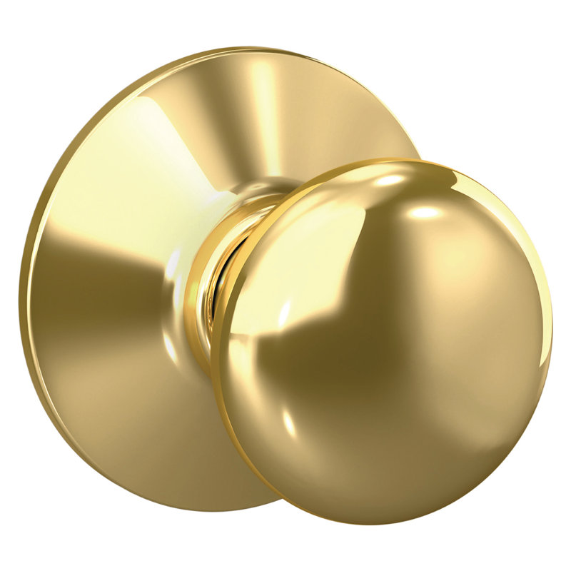 Plymouth Passage (Hall & Closet) Round Knob, Bright Brass