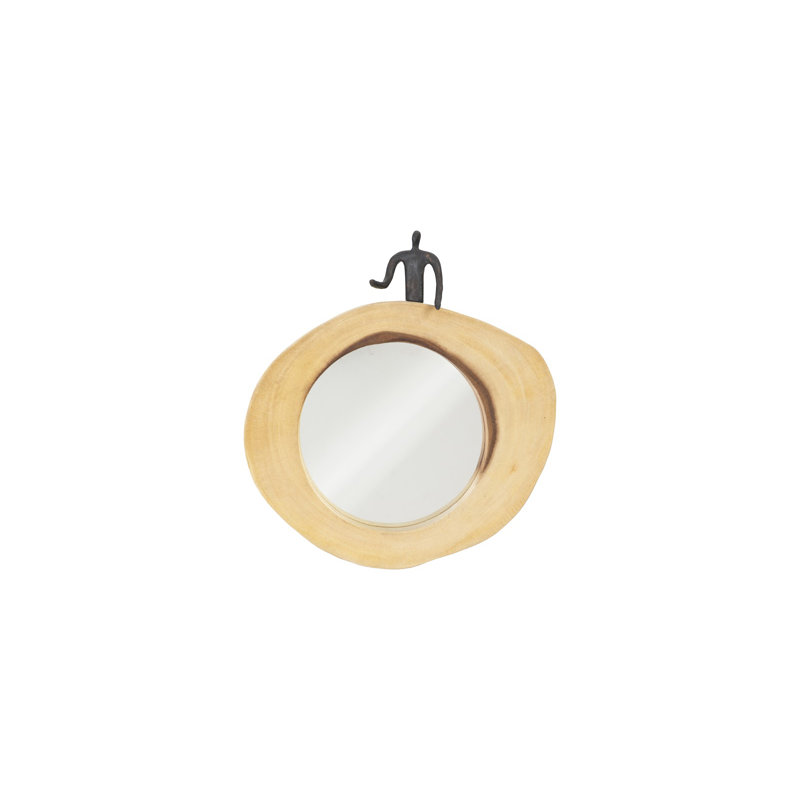 Atlas Cross Cut 12" Bronze-Wood Beveled Accent Mirror