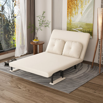 46" Wide Folding Sofa Bed 5-in-1 Convertible Chair For Two - 5-position Adjustable Backrest With Pillow, Space-saving Sleeper For Living Room, Bedroom & Office (71.6"w X 46"d)