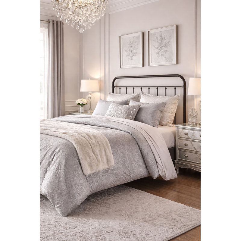 Claridy Steel Slat Open-Frame Headboard, King