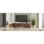 Meuble télé 70 po Mid-Century, meuble télé pour téléviseur de 80 po, meuble télé avec portes tambour, tiroirs cannelés, console de salon, chambre à coucher
