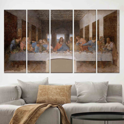Da Vinci's Last Supper: impression murale sur toile imprimée, toile tendue 5P