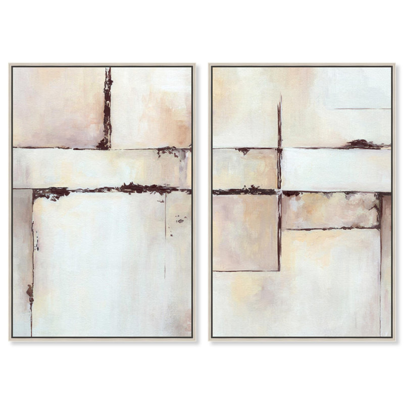 The Mission Duo Canvas Print Boho Gold Wall Decor Set by Art Remedy, Black Frame, 10 x 15, 16" H x 11" W, Silver Frame