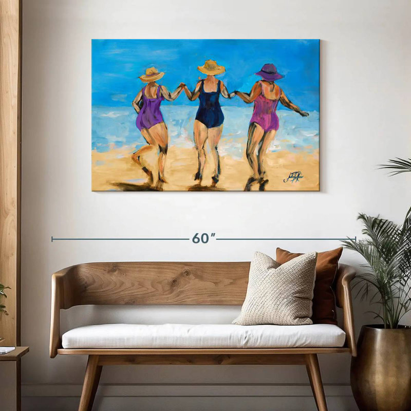 Mesdames Leisha sur la plage II, H 30 po x l 45 po