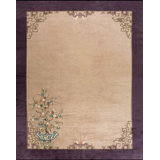 Antique Art Deco Room Size Wool Ivory Rug
