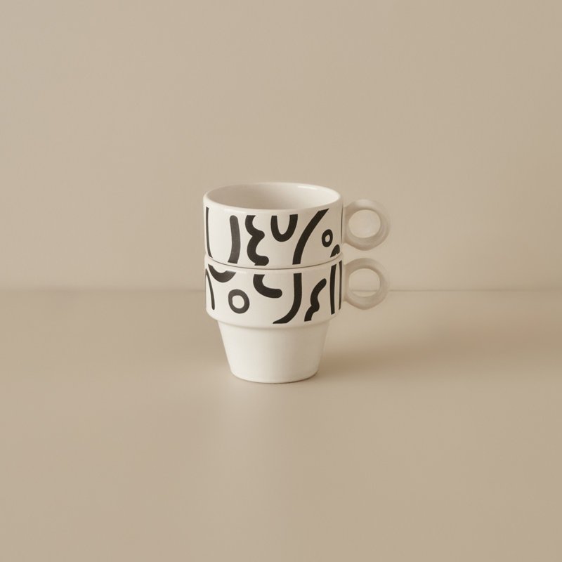 Abstract Ceramic Espresso Cup (Set Of 2)