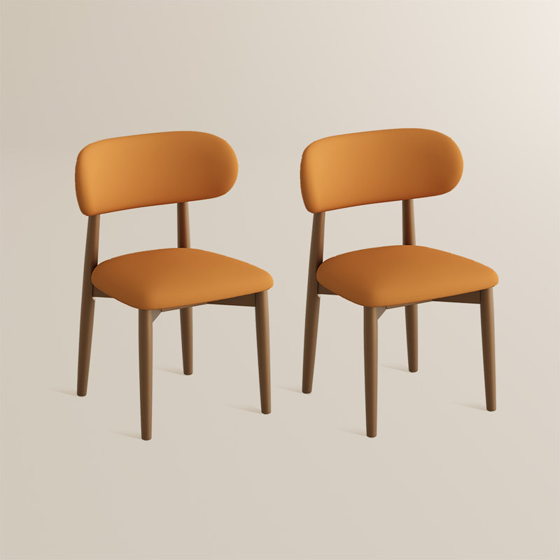 Ensemble de 2 chaises de salle à manger Mid-Century modernes, Orange