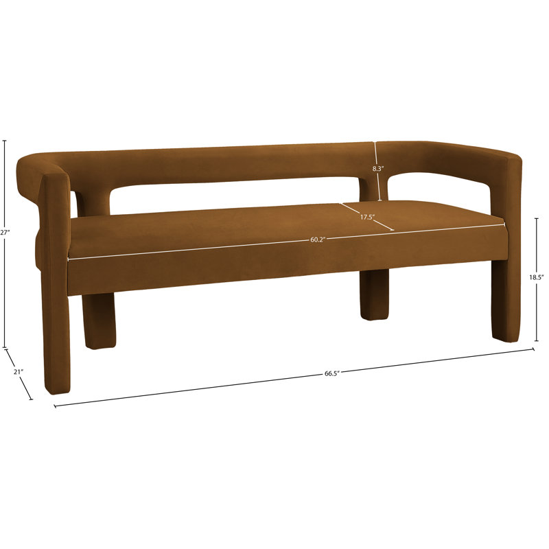 Banc avec revêtement, Velours selle