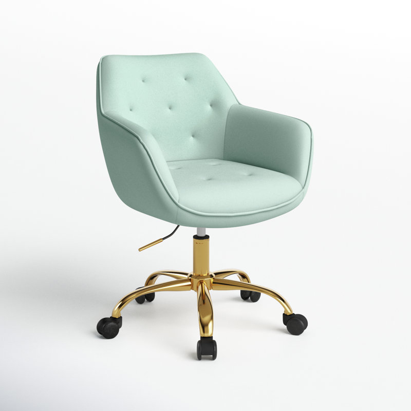 Chaise de travail Clio à hauteur réglable, Velours sauge