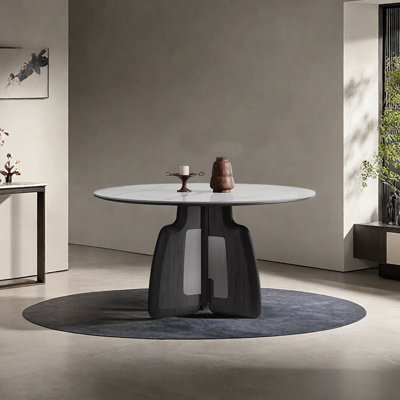 Round simple sintered stone dining table