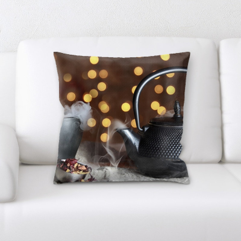 Tea Microsuede Reversible Throw Pillow