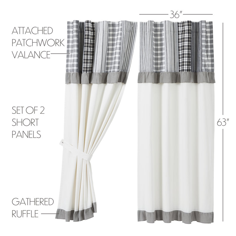 Sawyer Mill 100% Cotton Room Darkening Curtain Panel Pair, 36" W x 63" L