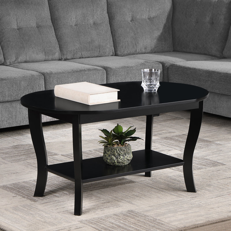 Table basse ovale 36 "avec tablette Carbin, Noir