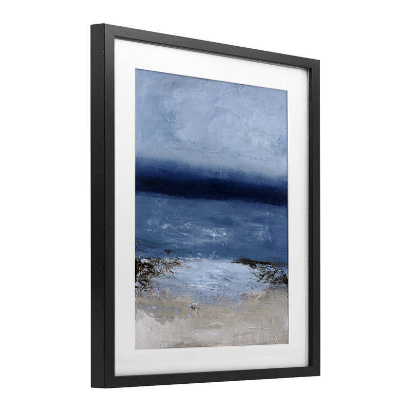 «Endless Sea Moods», reproduction sous verre encadrée, design par Design Fabrikken, Cadre noir minuit, H 16 po x l 13 po