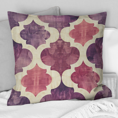 Mauve Quatrefoil Glam II - Coussin décoratif transitionnel