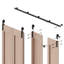Ensemble de quincaillerie de porte de grange double bi-pliable (portes non incluses)
