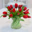 Real Touch Faux Tulip Arrangement In Glass Vase-1225670880