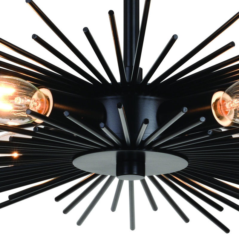 Karissa Semi Flush Mount, Matte Black, 9.5" H x 16" W x 16" D