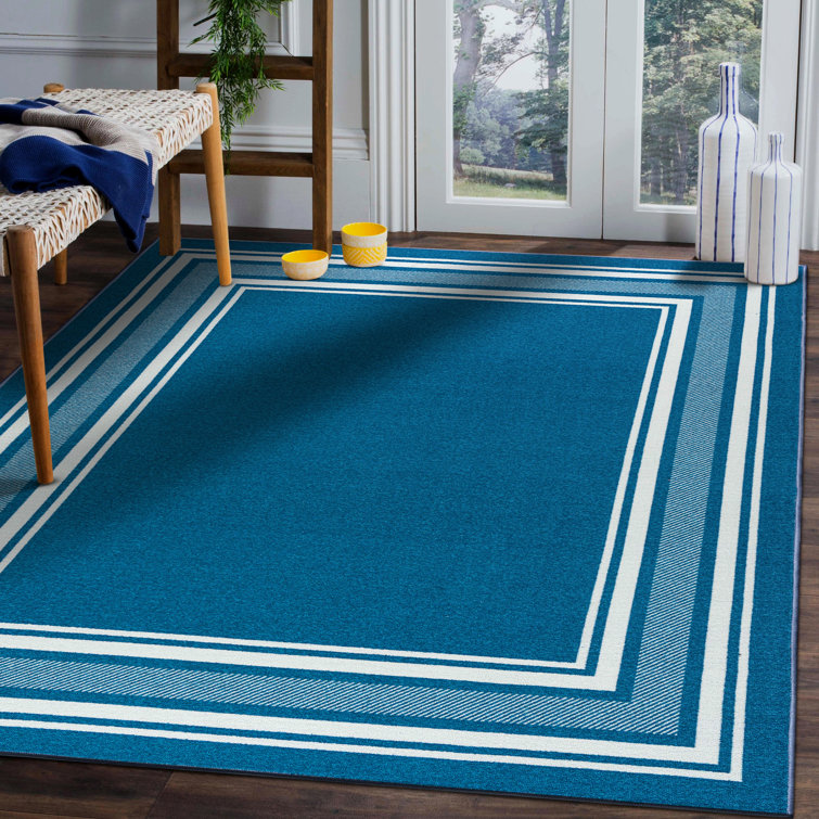 Qulin Blue Non-Slip Area Rug