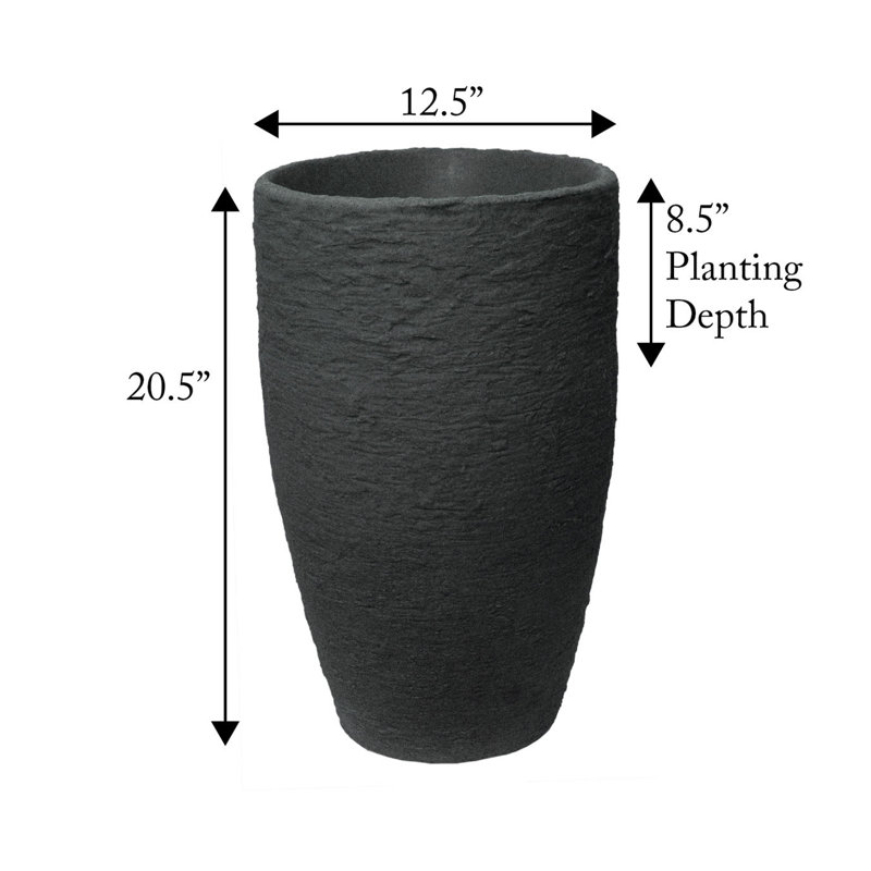 Jardinière à double paroi Callan, H 20,5 po x l 12,6 po x P 12,6 po, Noir