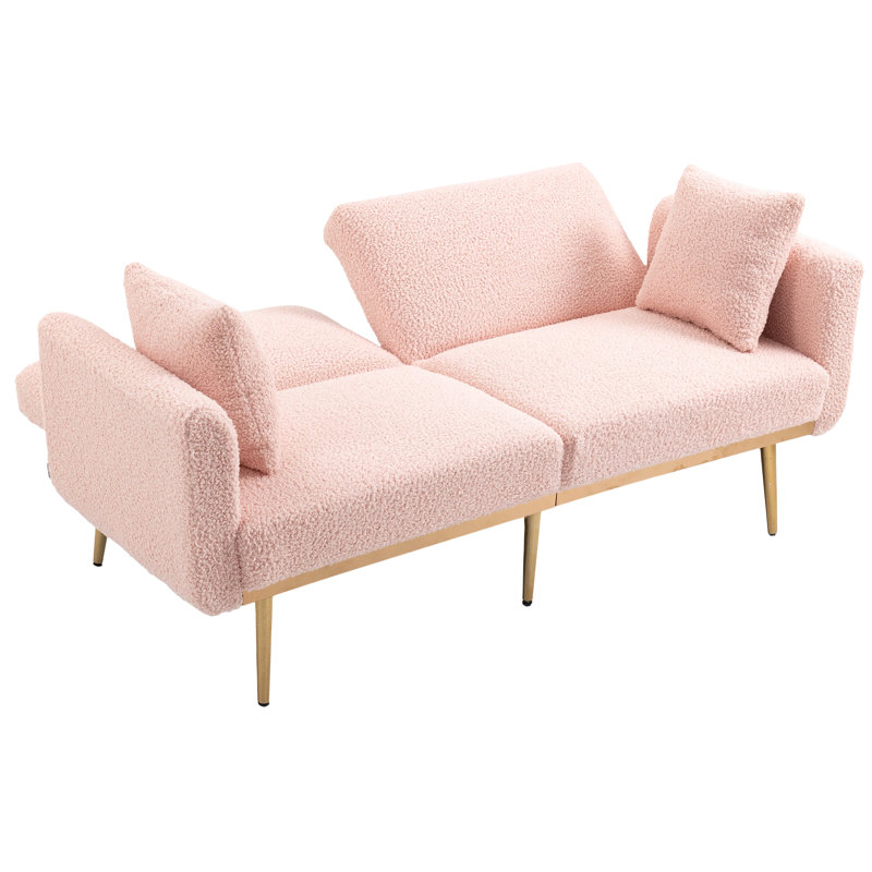 Adalaide 2 Seater Velvet Sofa Bed, Pink