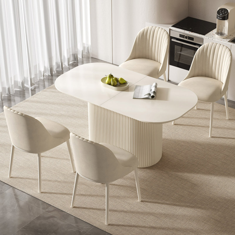 Ensemble de table de salle à manger 62,99 "avec 4 chaises pour la cuisine, le bar et le salon, 5 pièces: table, 4 chaises