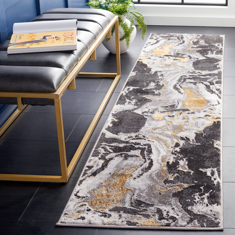 Amelia Performance Abstract Rug, Runner 2' x 8'
