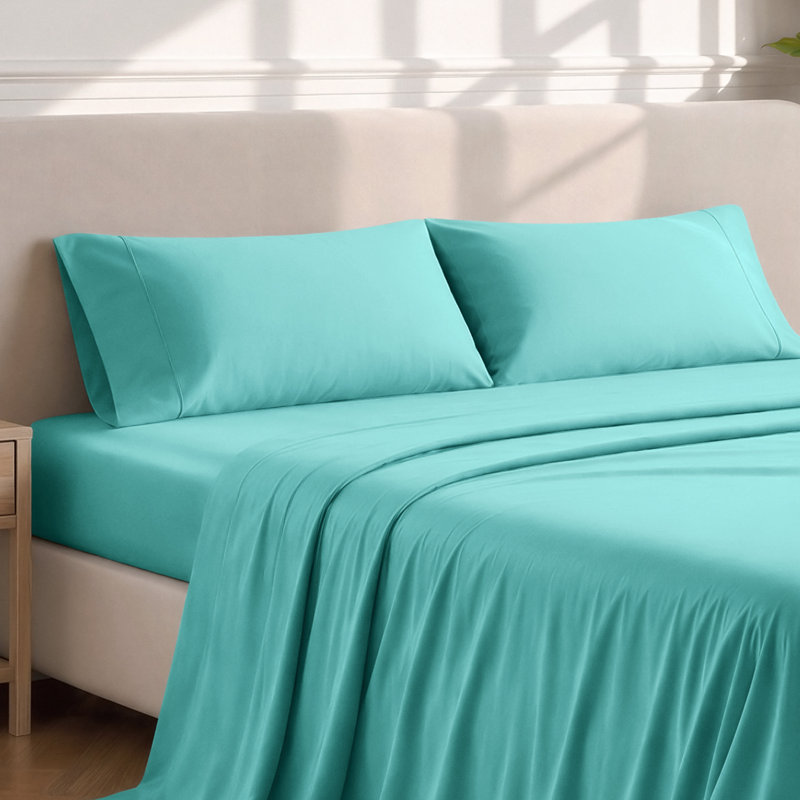 Soft Microfiber Pillowcase Set, 2 Standard Pillowcases, Turquoise