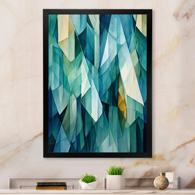 Tessellations bleu sarcelle - formes abstraites, reproduction sur toile