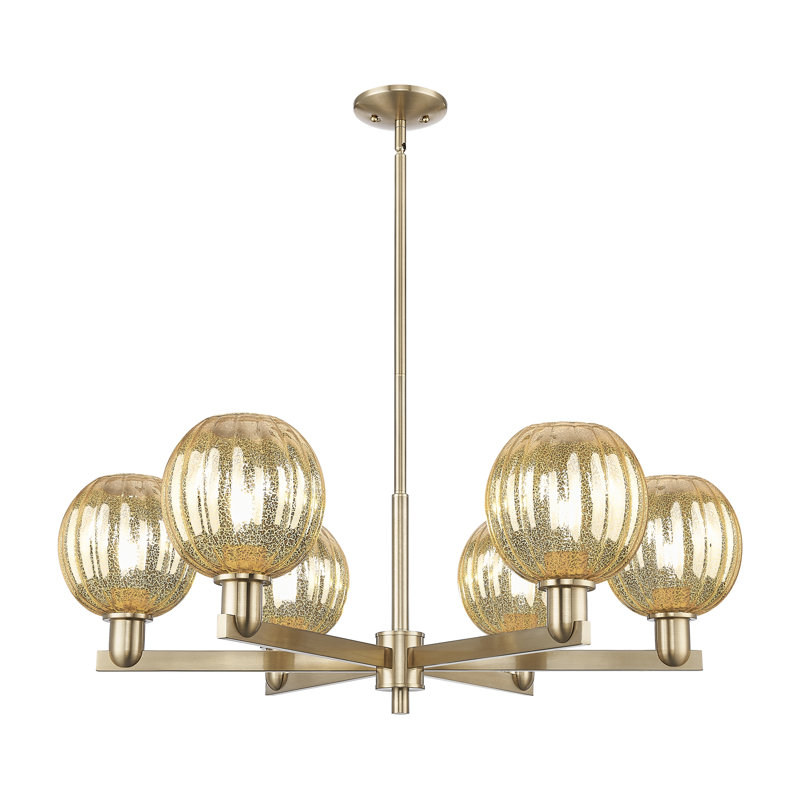 Lustre suspendu 6 lumières Hailsham, Mercure, Bronze champagne